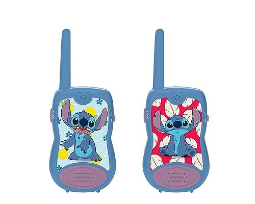 Lexibook, Disney Stitch, Talkie-Walkies 200m, Gioco di Comunicazione per Bambini, 2 canali di Comunicazione, Clip Cintura, Blu/Viola, TW12D