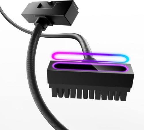 AsiaHorse Hydrus - Cavo di prolunga PSU a 24 pin, per PC a 24 pin, ATX a 24 pin [18AWG], 5 V 3 pin ARGB SYNC per Asus Aura, ASRock e molto altro ancora
