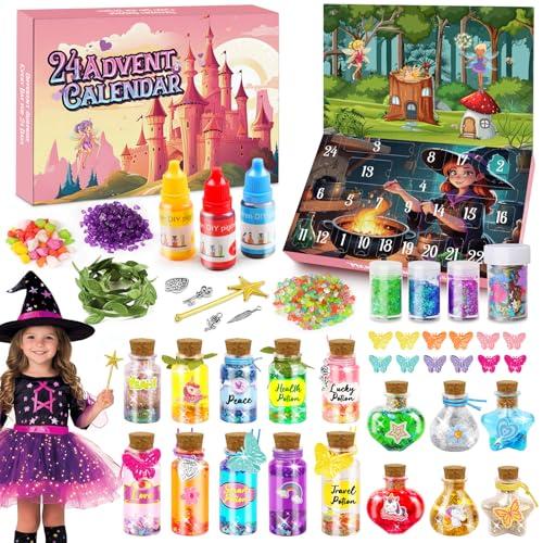 Gaeymy Calendario dell'Avvento 2025, 24 Kit Pozioni Magiche Bambina, Gioco Creativo Magia Bambini Fai da Te, Kit Lavoretti Creativi per Kinder, Regalo Natale Giochi Bimbe Ragazza 5 6 7 8 9 10 Anni