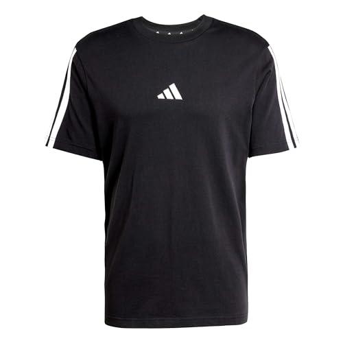adidas Homme Essentials Three Stripes Single Jersey Tee, Black/White, M