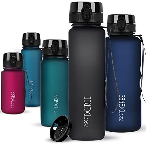 720°DGREE Borraccia 1 Litro “uberBottle“ +Setaccio, softTouch - Senza-BPA, Prova di Perdite - Bottiglia, Borracce d'Acqua Sportiva per Palestra, Ciclismo, Gym, All'aperto, Escursioni, Viaggio, Lavoro