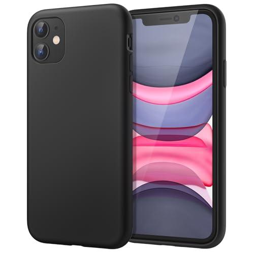 JETech Cover in Silicone Compatibile iPhone 11 (2019), 6,1 Pollici, Custodia Protettiva con Tutto Il Corpo Tocco Morbido setoso, Cover Antiurto con Fodera in Microfibra, Nero