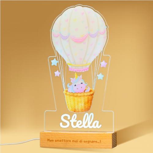 SBUGATTA | Lampada Personalizzata con Nome | Luce Notturna per Bambini | Regalo Nascita Bimba | Idee Regalo Battesimo Bimbo Regalo per Neonato