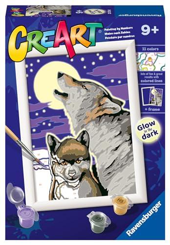 Ravensburger - CreArt Serie E: Lupi, Kit per Dipingere con i Numeri, Contiene una Tavola Prestampata, Pennello, Colori e Accessori, Gioco Creativo per Bambini 9+ Anni