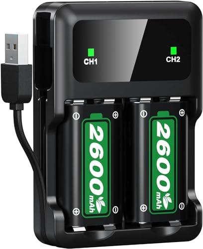 6200mWh(2600mAh) Batteria per Xbox One/Xbox Series X/S/Xbox One S/X, 2.5 Ore di Ricarica Rapida Batterie Ricaricabili per Xbox Series X|S/Xbox One/One S/X/Xbox One Elite
