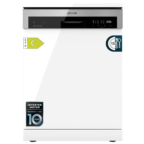 Cecotec Lavastoviglie 60 cm Indipendente Bolero Aguazero 6500 C. 15 Posate, 3 ° Vassoio, 6 Programmi con Dual Zone Wash, Dry+, Auto Open, Mezzo carico, Inizio differito, Motore Inverter Plus