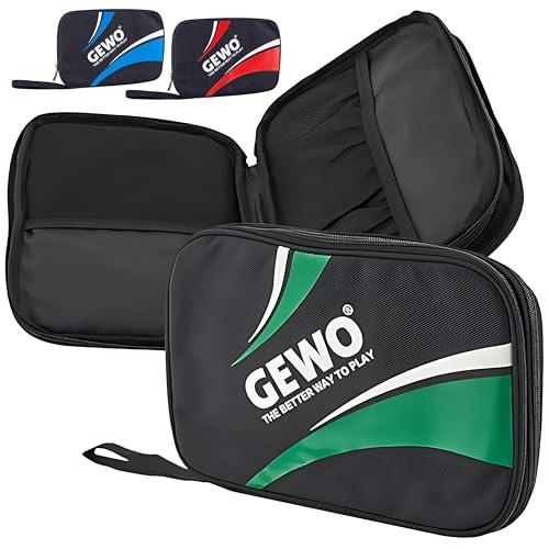 GEWO Unisex – Adulti Master Tavolo da Ping Pong Doppia Custodia, Nero/Verde, 32 x 23 x 3 cm