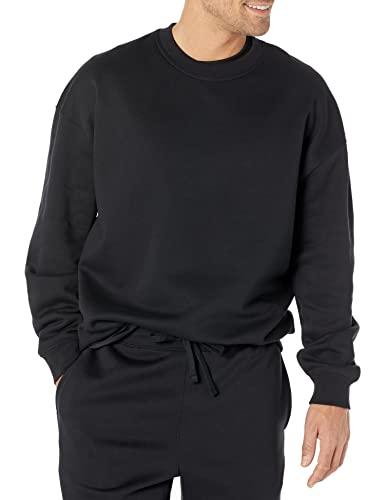 Amazon Essentials Felpa Girocollo Oversize (Disponibile nelle Taglie Big & Tall) Uomo, Nero, L