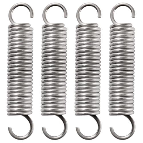 VooGenzek 4 Pezzi 2.5 * 18 * 90 mm Molle a Trazione, Molle a Doppio Gancio in Acciaio Inossidabile, Molle a Trazione Doppio Gancio Tensione, per Tende, Roulotte