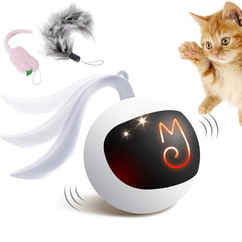 Migipaws Set di giocattoli per gatti, con palline che si muovono automaticamente, topi classici + piume, giocattoli per gattini in confezione, fai da te N in 1 animali domestici, giocattolo elettrico