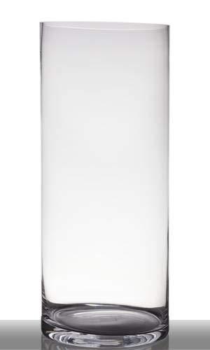 INNA-Glas Vaso da Pavimento in Vetro Sansa, Cilindro/Rotondo, Trasparente, 60cm, Ø 25cm - Portacandela Decorativo/Portalumino in Vetro