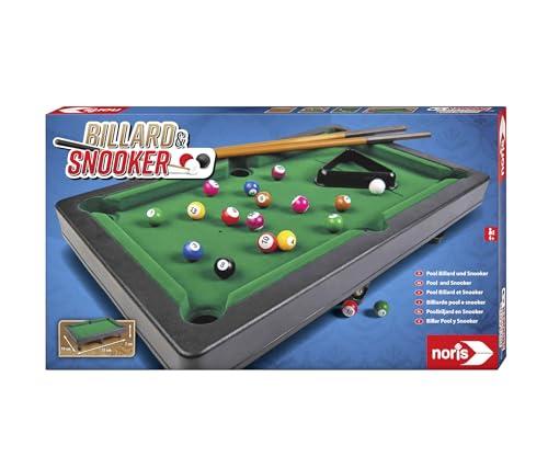 Noris 606167704 - Piscina biliardo e snooker, con 2 stecche, 16 palline da biliardo e triangolo, per bambini dai 4 anni in su, colore: Verde