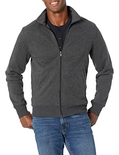 Amazon Essentials Felpa con Collo a Lupetto con Cerniera Integrale Uomo, Carbone Puntinato, XXL