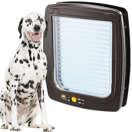 Ferplast Gattaiola, Porta per Cani, Entrata e uscita controllabile 4 vie, Protezione da Correnti d'Aria, Porticina per Cani, Taglia L, Marrone