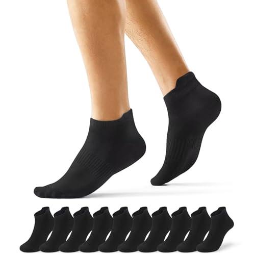 EKSHER Calzini Uomo Corti 10 Paia Calze Donna Corte Estivi Calza Sportive Cotone Nero Elastiche Running Trekking Tennis Traspirante Morbido