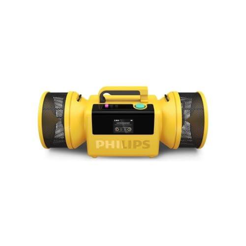 PHILIPS The Tube TAMS80Y - Altoparlante wireless 280W max, Bluetooth 6.0, impermeabile IP67, batteria 24h, suono stereo, Auracast, USB-C, luci LED, giallo