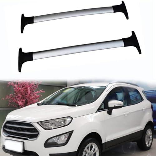 Alluminio, 2 Pezzi Portapacchi per Auto, Barre Trasversali Ringhiera, Portapacchi, Portapacchi Bici con Serratura, Binari Supporto Accessori da Viaggio, Per Fo-rd Ecosport 2013-2020,Silver