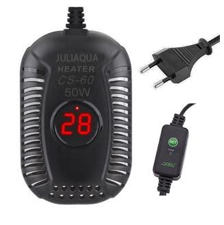 JULIAQUA Riscaldatore per acquario con indicatore di temperatura, scaldabagno regolabile, asta riscaldante per pesci, riscaldamento per tartarughe 25 W/50 W/100 W/150 W (G-50 W)