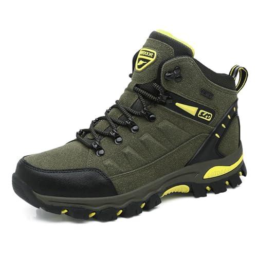 WOWEI Scarpe da Escursionismo Arrampicata Sportive All'aperto Traspiranti Trekking Sneakers da Donna Uomo,8019 Verde,42 EU