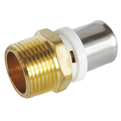 SOMATHERM FOR YOU - Raccordo diritto maschio della piegatura del tubo multistrato Ø20 - Maschio 20/27 (3/4 '') Per collegare un tubo multistrato di diametro Ø20