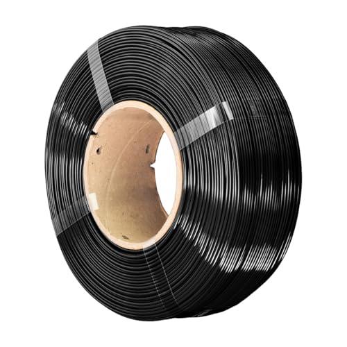 AzureFilm Filamento PETG Hyper Speed Ricarica 1.75 mm – Senza Bobina – 1kg – Per Stampa 3D ad Alta Velocità – Resistente, Durevole – Compatibile con Master Spool e Bambu (Nero, 1kg)