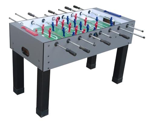 Calcio Balilla BOMBONERA Grigio Cemento - Dimensioni Regolamentari, Aste Cromate da 16 mm, Angoli Rialzati per Gioco Continuo, Design Elegante