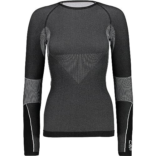 CMP - Felpa donna senza cuciture, Nero, 36/38