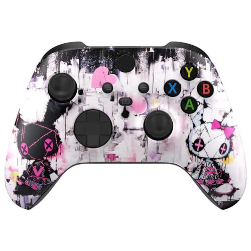 eXtremeRate Cover Custodia Frontale per Xbox Series X S Joystick Model 1914,Scocca Copertura Coperchio Ricambio per Xbox Series X S Controller-Adorabile Coniglietto Punk