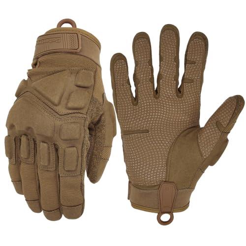 Seibertron Brevettato S.O.L.A.G 2.0 - Guanti tattici per lo sport, impermeabili,per softair, caccia, escursionismo, equitazione,ciclismo, moto, arrampicata, dita intere, guanti coyote S