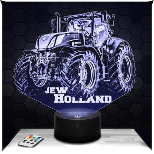 Lampephoto.fr - Lampada 3D N. Holland Trattore Agricolo, Luce Notturna Tattile N. Holland Trattore Agricolo, Illusione 3D Led, Idea Regalo di Natale per Ragazzi e Ragazze Lampada da Comodino TOP