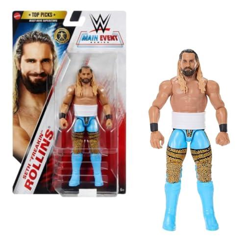 Mattel WWE Main Event Seth “Freakin” Rollins – Action Figure 17 cm – Personaggio da Collezione Snodato per Bambini dai 6 Anni in su