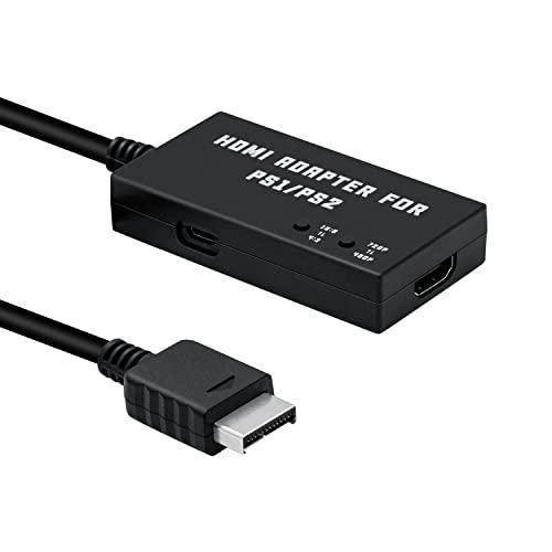 Mcbazel Adattatore HDMI per PS2/PS1, PS1/PS2 a HDMI Convertitore Supporta 4:3/16:9 Aspetto Schermo Rtio Switch e Commutazione Risoluzione 480p/720p Adattatore