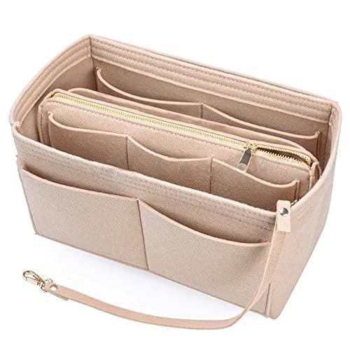 NEPAK Organizzatore di feltro per donne (con borsa rimovibile),Feltro Organizer da Borsa,Borsa di pannolini(Beige,S)