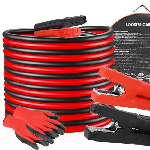 MAMIZO Cavo di avviamento, 6 m, 50 mm², 3000 A, cavo di avviamento, 12 V/24 V, avvio rapido, con guanti di protezione, per auto, camion (6 m)