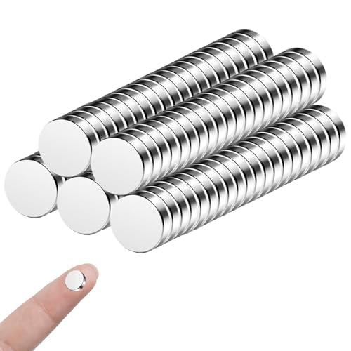 100 Pezzi | 8x2mm Mini Magneti Forti, Magneti al neodimio,Mini Calamite per Frigo, Lavagne, Artigianato, Mappe, Decorazioni - D'argento
