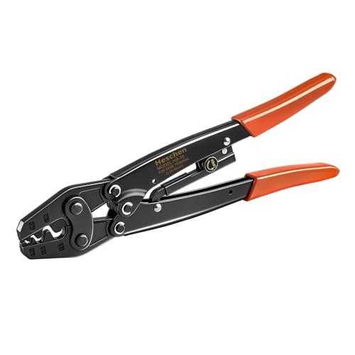 Heschen Pinza crimpatrice per terminali con cricchetto, HS-16, per terminali non isolati da 1,5-16 mm² (15-5 AWG) (tipo punta)