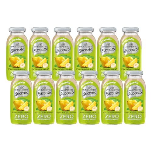 San Benedetto, Succoso Zero Bar Specialist Pera Banana Ananas, 12x200 ml, Bevanda a base frutta Leggera e gustosa, Senza Zuccheri aggiunti