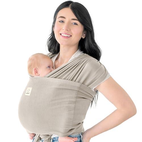 KeaBabies Fascia Porta Bebè D-Lite - Facile Da Trasportare, Fascia Porta Bebè Regolabile, Fascia Porta Bebè Da Neonato A Bambino, Porta Bebè Ad Anello, Fascia Portabebè Ad Anello (Stone Gray)