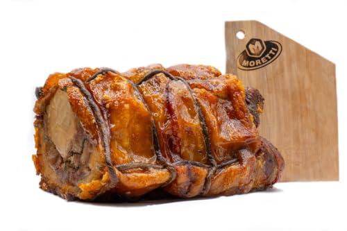 Porchetta di Ariccia IGP 3kg Sottovuoto | Croccante all'esterno | Prodotto Tipico | Senza Glutine | Senza Conservanti | Carne Selezionata di Maiale Italiana | In Regalo Tagliere