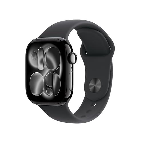 Apple Watch Series 11 GPS + Cellular, Cassa 42 mm in alluminio Jet Black con Cinturino Sport nero - S/M