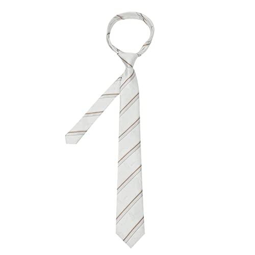 EFARMA ❀ Cravatte da Uomo, Cravatte da Donna Cravatta Casual Bianca Cravatta Formale a Righe in Poliestere Fatta a Mano Cravatta da Lavoro for Matrimoni di Tutti i Giorni