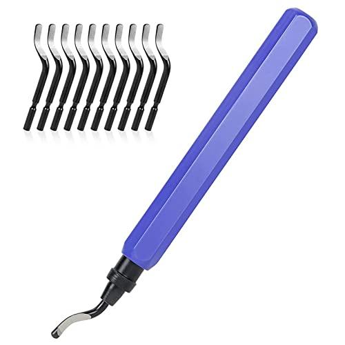 flintronic Sbavatore di Attrezzi Set, Sbavatura Strumento Universale con 11 Lame HSS 360 ° Lame di Sbavatura in Metallo Rotanti per Stampe 3D Tubi, Plastica, Alluminio, Rame, PVC e Acciaio
