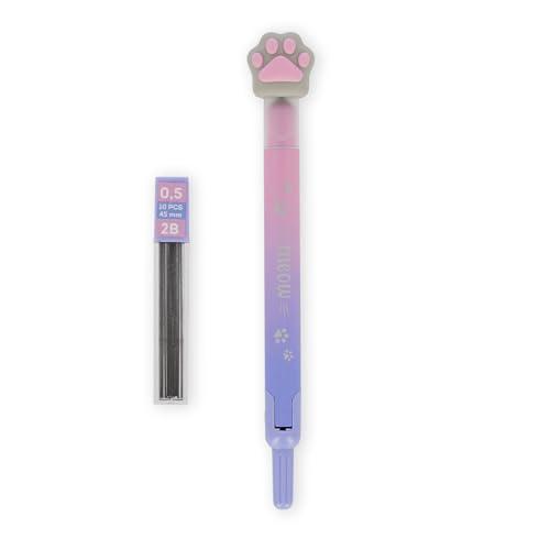 Legami - Compasso con Mina Automatica, Tema Kitty, 10 Mine 0,5 mm con 2B incluse, max Diametro 30 cm, Compatto, Struttura resistente in Metallo, 1.6 x 13 x 1.7 cm