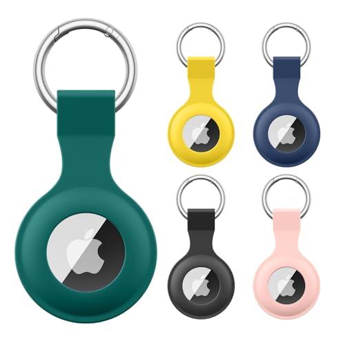 Meliya AirTag Custodia in Silicone con Portachiavi, Cover per Zaini e Animali Domestici