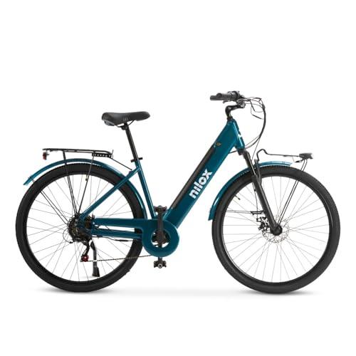Nilox, Ebike J7, Bici Elettrica, Fino a 80 km di Autonomia, Fino a 25 Km/h, Motore da 36 V/250 W e Batteria Removibile 36 V-13 Ah, Gomme 28