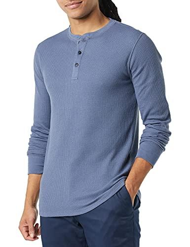 Amazon Essentials Felpa con Collo Serafino a Nido D’Ape a Maniche Lunghe Slim Uomo, Indaco, L
