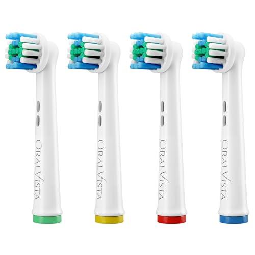 OralVista Compatibili con Testine Oral B, 4-Pack Compatibili con Testine Spazzolino Elettrico Oral-B - Alta Qualità, Pulizia Profonda