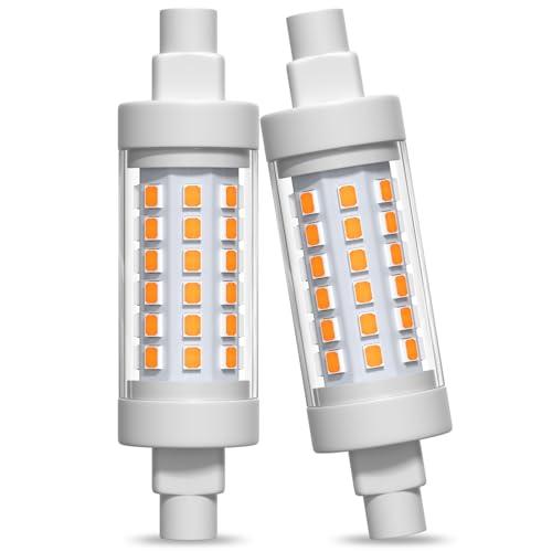 Lamptobe Lampadine LED 10W 78mm R7S, Dimmerabile Bianco Caldo 3000K LED Lineare Equivalente Lampadina Alogena J78 R7s Proiettore a Doppia Estremità Nessun Sfarfallio, AC 220V-240V(2-Pezzi)