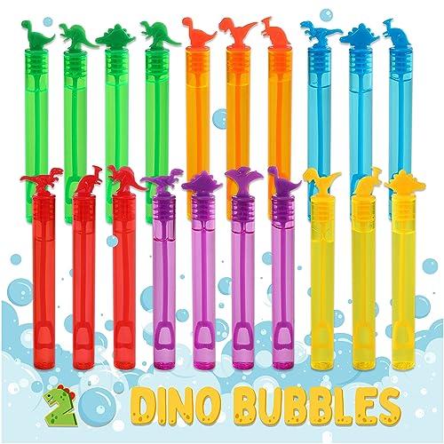 Magicat Bolle di Sapone Natale 2024 I Set da 20 Mini Tubetti da 4,5 ml con Manici Dinosauro in 6 Colori I Regali di Natale Originali ed Economici I Idee Regalo Bambini, Pensierini Fine Festa