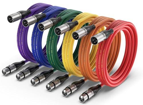 Nuosiya Cavo XLR 3m 6 colori bilanciato microfono maschio-femmina Extender studio mixer altoparlanti alimentazione phantom